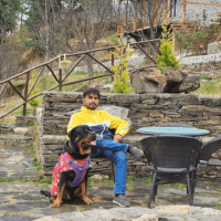 Dog parent smiling — Milo’s owner shares their Bark N Stay experience Dog parent smiling — Milo's owner shares their Bark N Stay experience