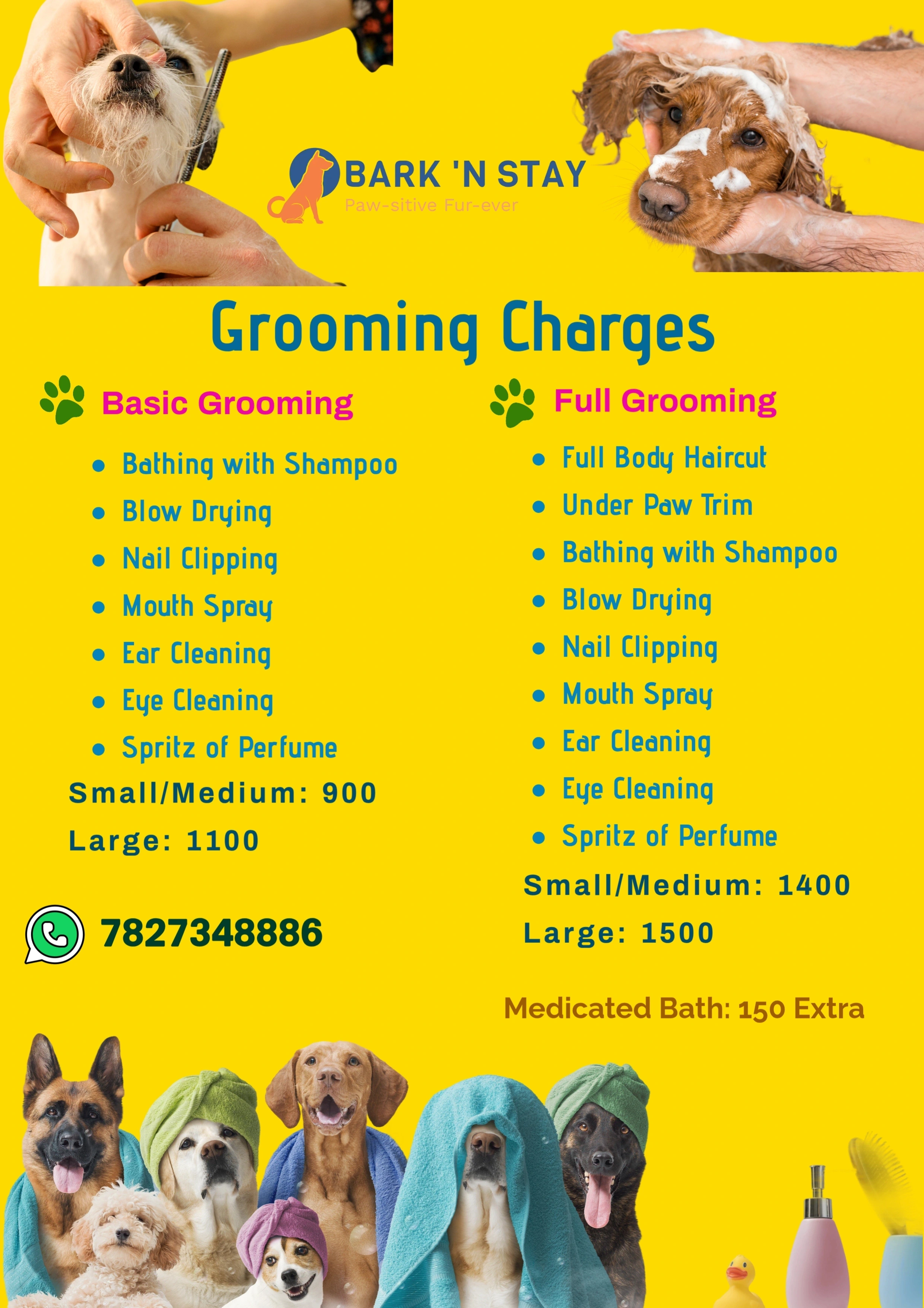 dog grooming cost Gurgaon 2026 Bark 'N Stay