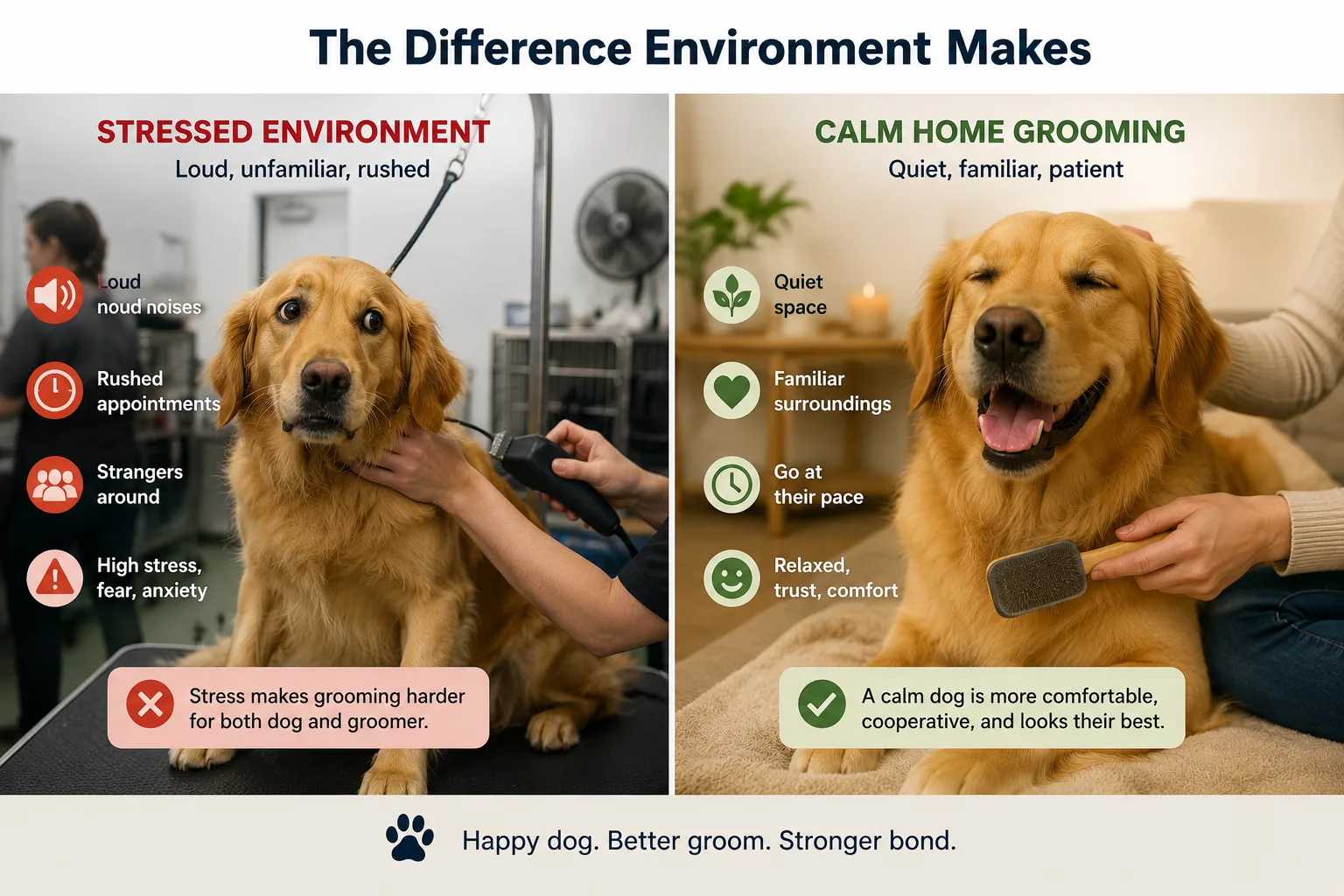 dog grooming anxious dog Gurgaon gentle care Bark 'N Stay
