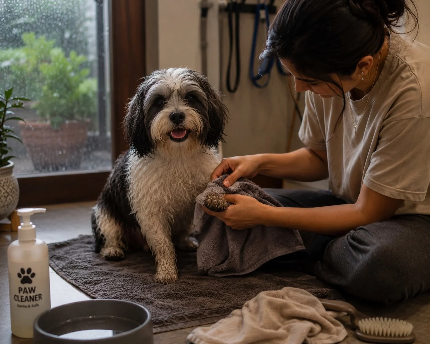 prevention dog wet paws care monsoon Gurgaon India